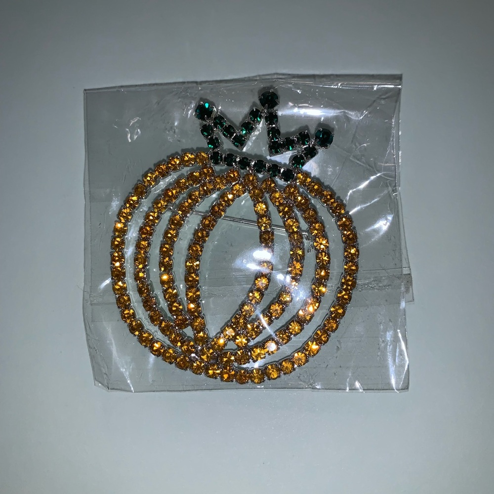 New - Rhinestone Pumpkin pin - Picture 5 of 5